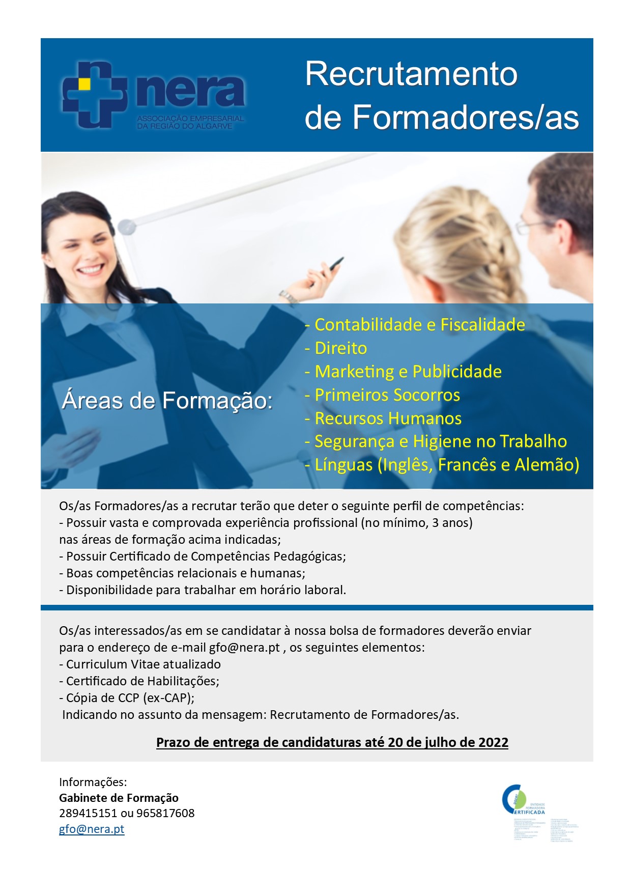 Cartaz_Recrutamento de Formadores_julho 2022